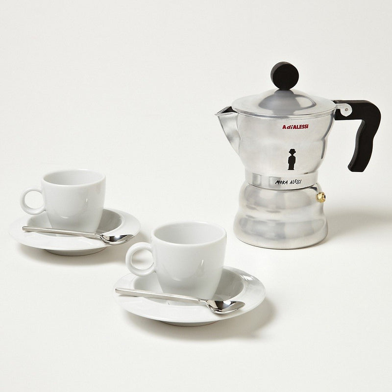 Alessi AAM33/3 - Design Espresso Coffee Maker, Aluminum and Thermoplastic  Resin, 3 Cups, Black Handle